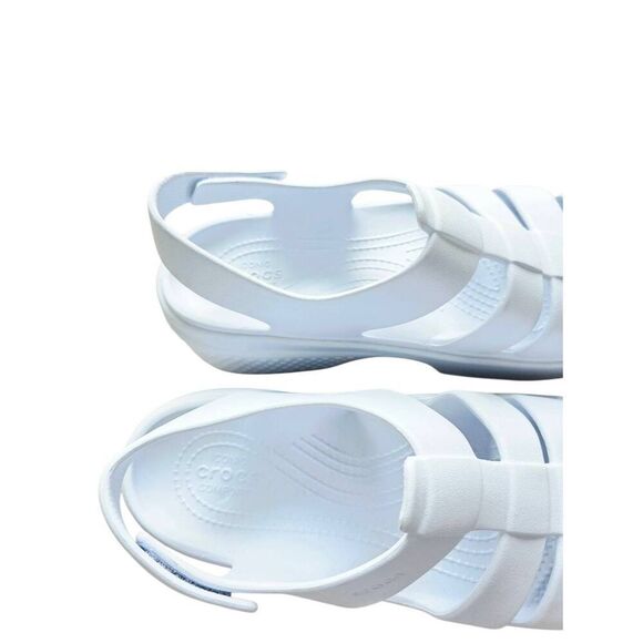 Crocs Fisherman Sports Sandals Size 10 Womens White Platform - Picture 8 of 9